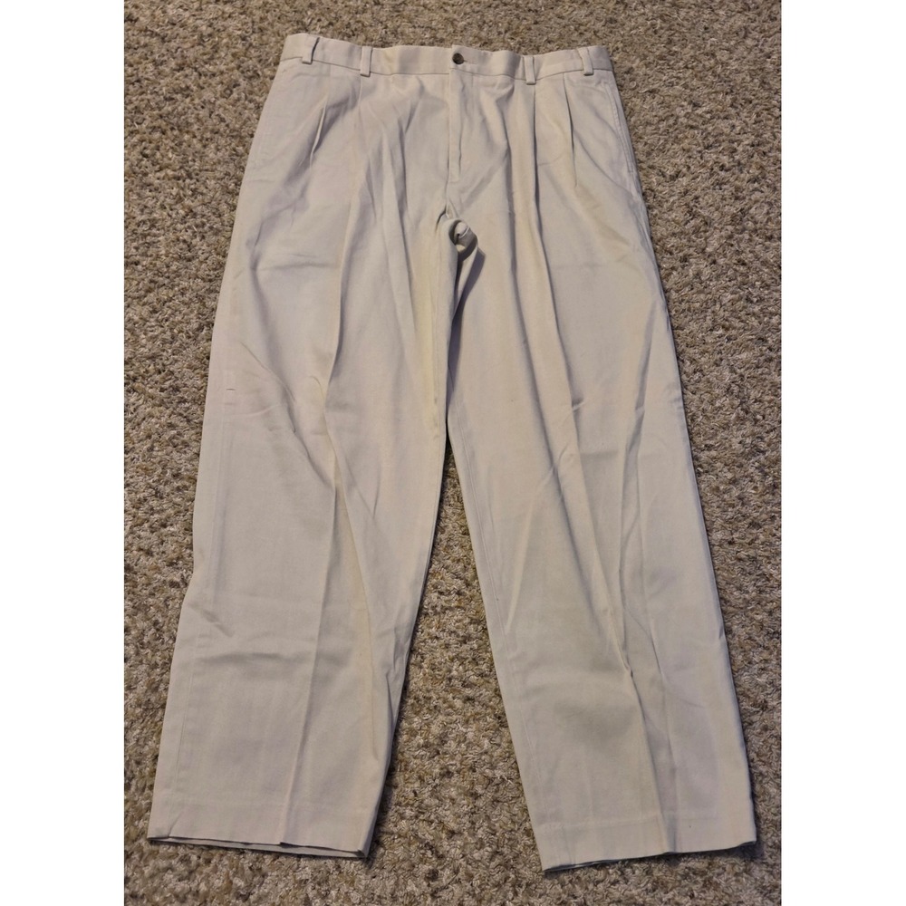 Eddie Bauer Stretch Khaki Pants Men's Size‎ 38x32 Tan Spandex Blend